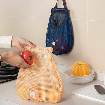 Стенни преносима чанта за плодове и зеленчуци с Голям капацитет, Кухня, богат на функции дишаща чанта за съхранение, монофонични