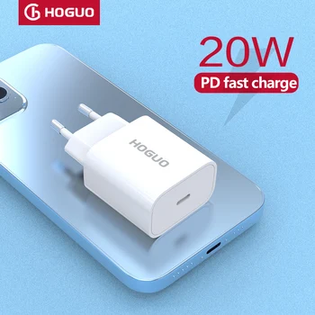 Стенно зарядно устройство Hoguo-20W с подкрепата на Бързо зареждане PD, Преносим адаптер за мобилни телефони, Аксесоари за iPhone 14, 13, 12, 11 Pro Max