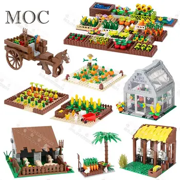 Строителни блокове Farm MOC, Селска Pent, Развъдник, Конюшни, Зеленчуци на полето, оранжерии, модел за Сглобяване, тухли, играчки за деца, подарък