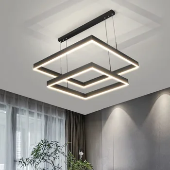 Съвременната скандинавска квадратна креативната led полилей, за хол, трапезария, вили в хотела, окачен тавана лампа в минималистичен стил