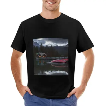 Тениска на Dark Emerald Lake Sunrise, мъжки t-shirt