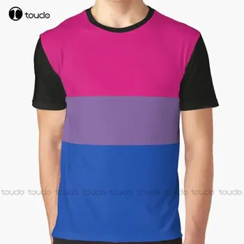 Тениска с Флага Бисексуальной Гордост с Графичен Модел на ЛГБТ, Лгбтк, Лгбтк, Гейове, Лесбийки, Тениски За Тийнейджъри, Унисекс, Тениски С Дигитален Печат