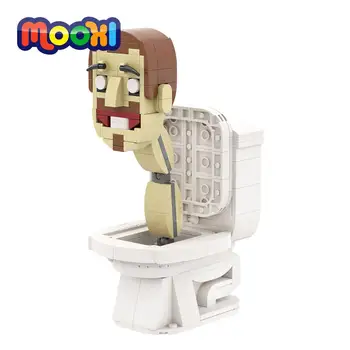 Тоалетна играта MOOXI Skibidi, Тоалетка Човече, Статуетка Легион, играчка-конструктор За деца, Строителство тухла, Сглобяване на Детайли, Подарък MOC1312