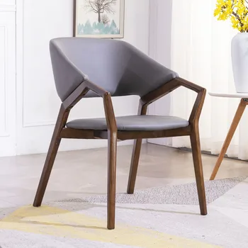 Трапезни столове от сиво дърво, Модерен кожен Подлакътник, Италианско Дизайнерско Офис стол, Мебели за спалня Clear Silla Comedor, Мебели за дома