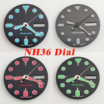 Циферблат NH36 28,5 мм, циферблат със зелен светящимся циферблат, подходящ за часовници с механизъм NH35 NH36, аксесоари за часовници, ремонт инструмент часа