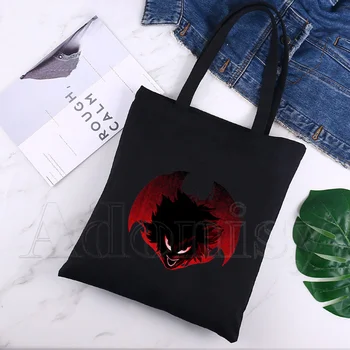 Човек е Дявол Neshko Аниме, Холщовая Черна чанта За Пазаруване, Множество Тъканта, чанта за Книги, Подарък чанта